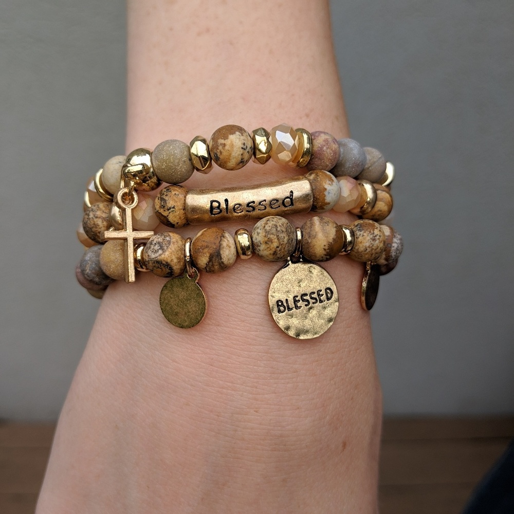 Raw stone Christian Bracelets